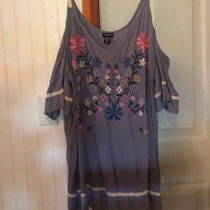 Spring time floral cold shoulder tank